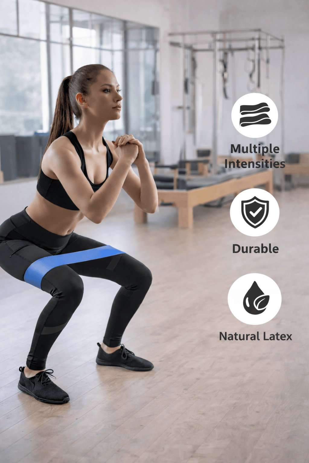 pilates resistance bands used for lower body workout