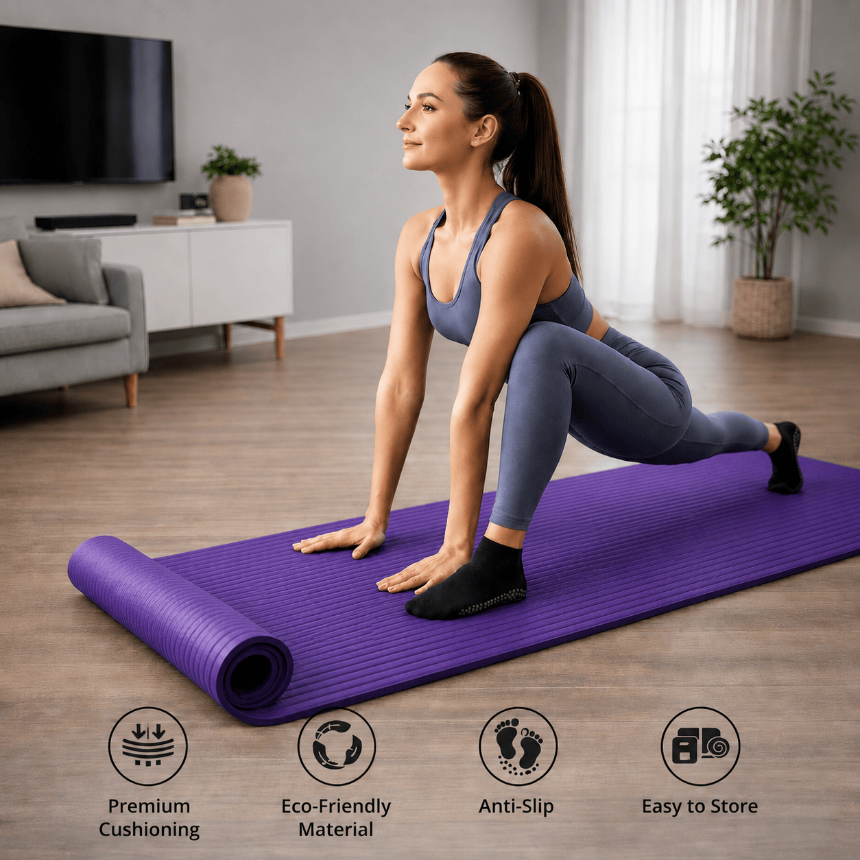 Non-Slip Yoga Mat for Hot Yoga | Eco-Friendly Yoga Mat for Women