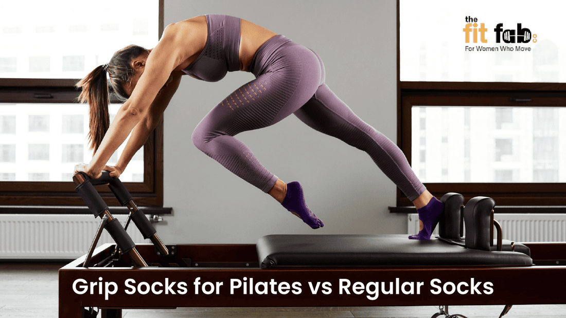 Women's non slip grip socks for pilates studio workout