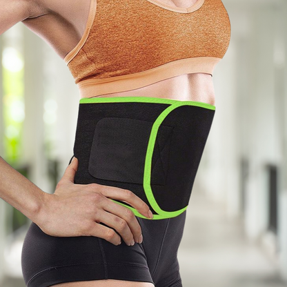 High-compression belly belt with green trim for core training – The Fit Fab Co