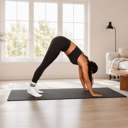 Mid-Calf Pilates Socks for Women | Non Slip Grip Socks
