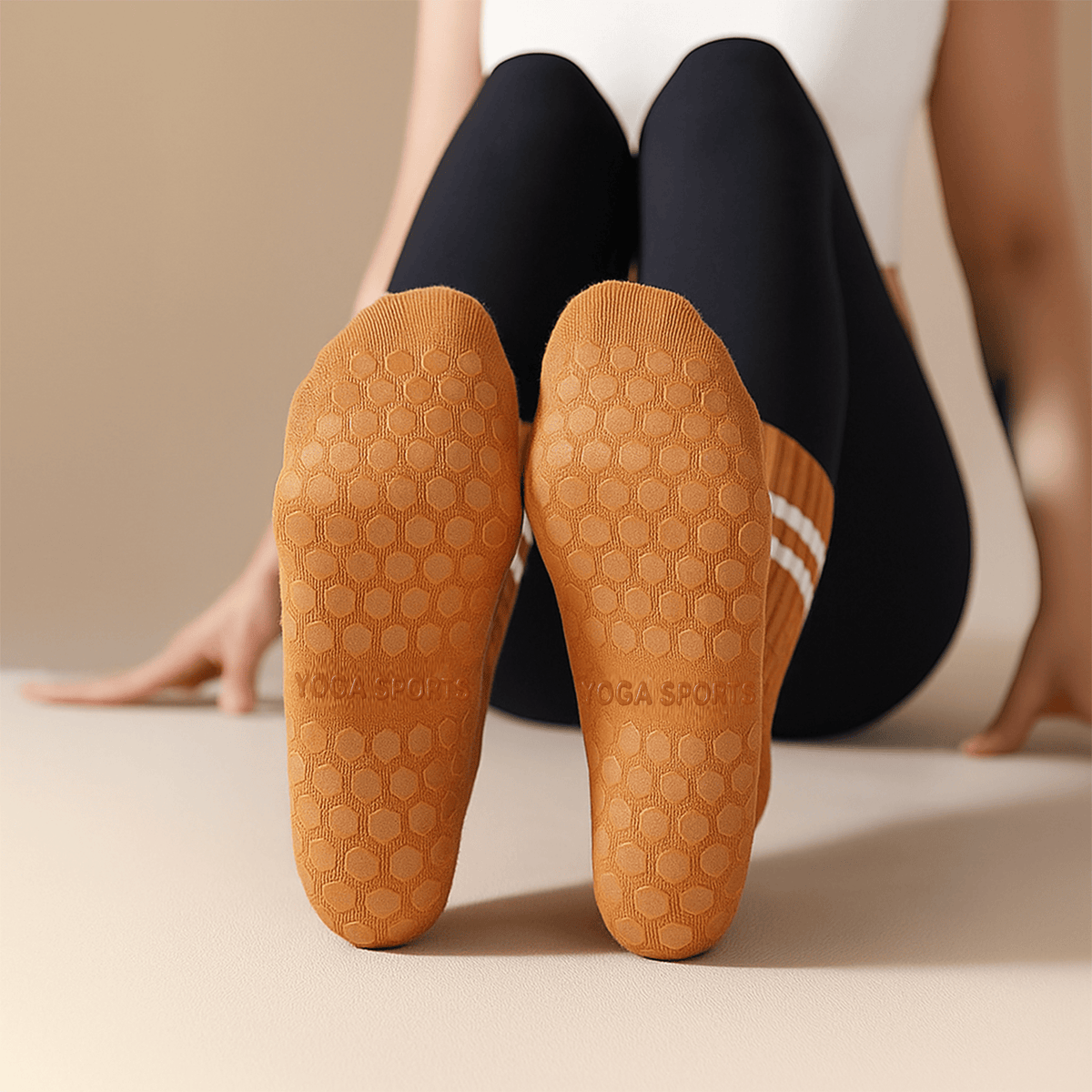Wisebom Non-Slip Yoga Socks 4 Pairs - Grip Socks For Women, Mid-Calf Pilates & Fitness Socks With Anti-Slip Soles
