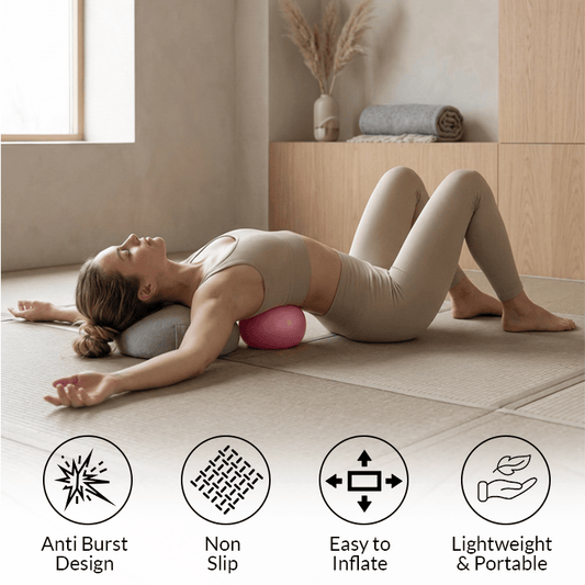 Core support exercise with Pilates ball