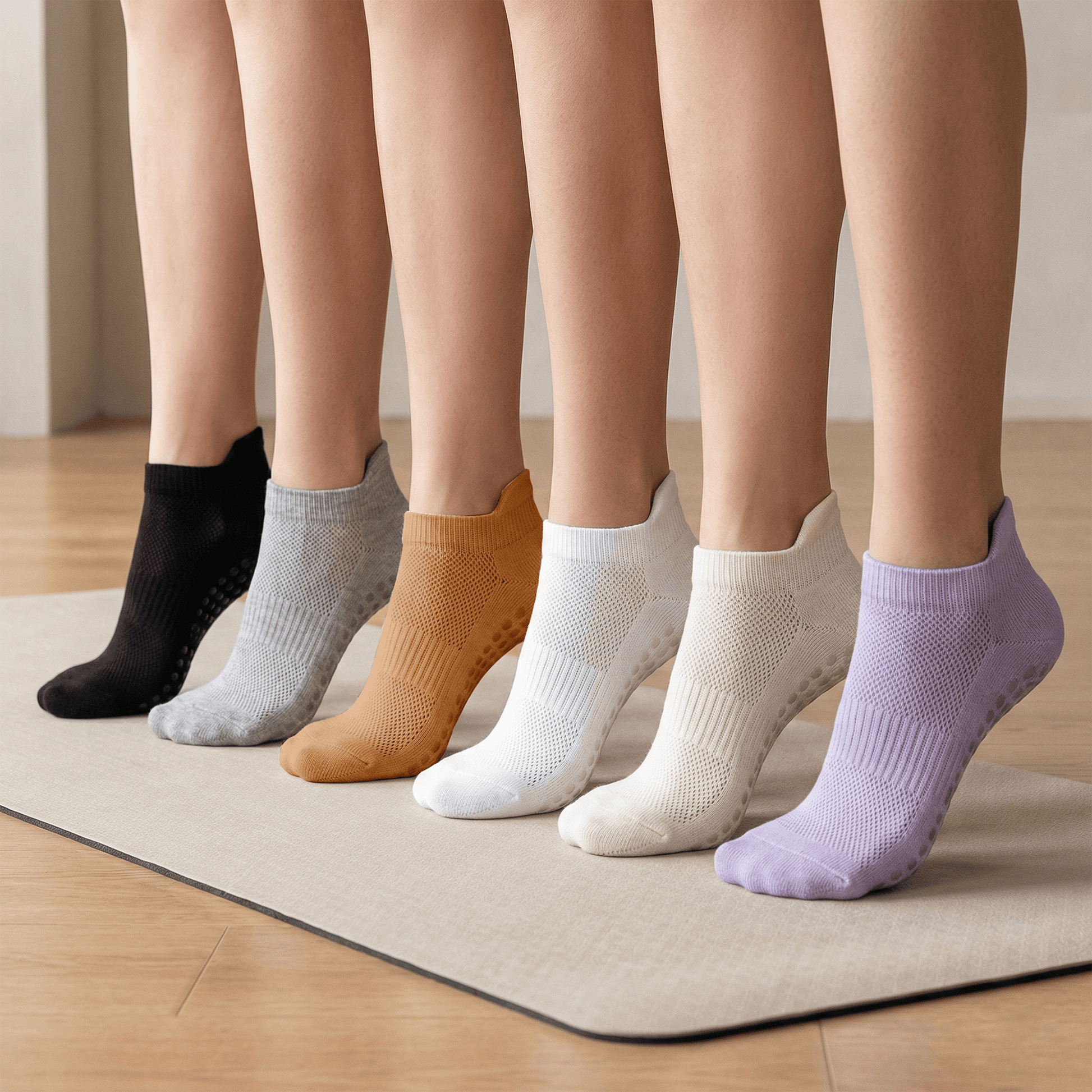 Pair of 6 Ankle Grip Socks for Pilates