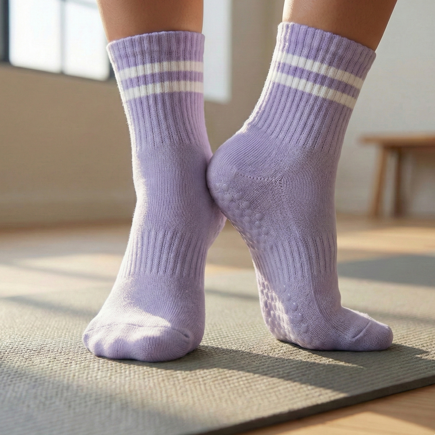 Mid Calf Pilates Socks
