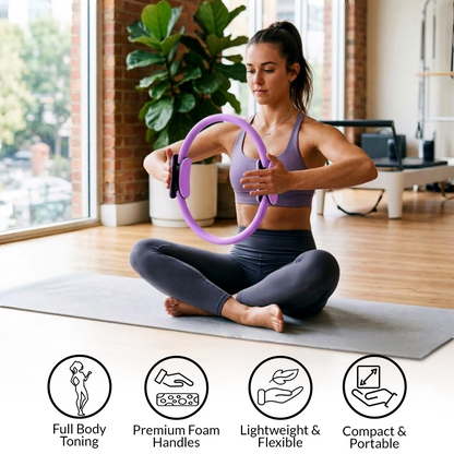 woman using pilates ring for toning