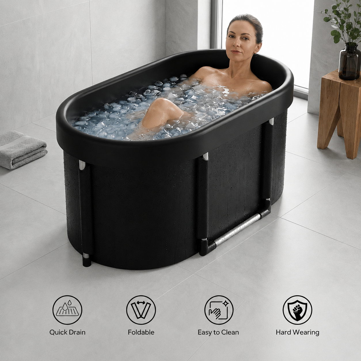 Portable Cold Plunge Tub | Foldable Ice Bath Tub for Home