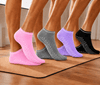 Low Rise Pilates Socks for Women | Non Slip Grip Socks (Set of 4)