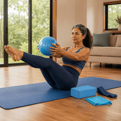Yoga Set for Women | 5-Piece Yoga Kit with Ball, Block, Bands & Strap