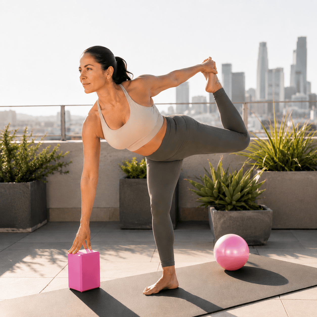 Yoga Set for Women | 5-Piece Yoga Kit with Ball, Block, Bands & Strap