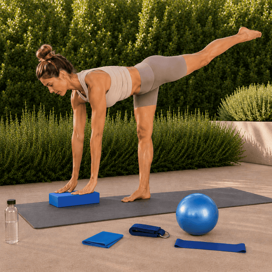Yoga Set for Women | 5-Piece Yoga Kit with Ball, Block, Bands & Strap
